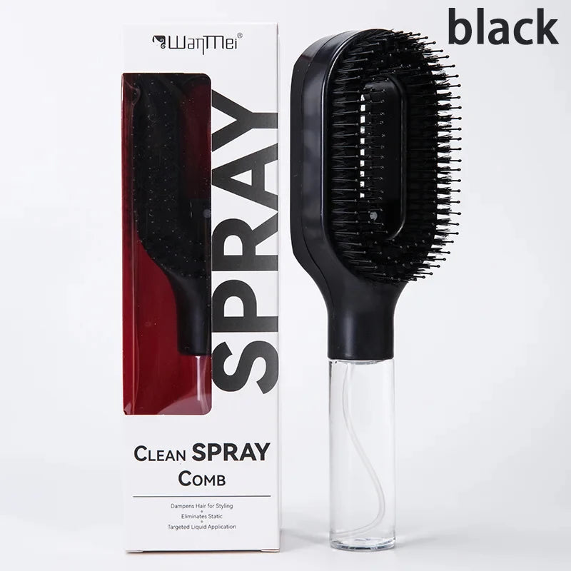 Cepillo para el Cabello 2 en 1 con Pulverizador, Peine Desenredante con Masaje para el Cuero Cabelludo, Rociador de Agua Antiestático, Herramienta para Peinar y Alisar el Cabello para el Hogar y Viajes