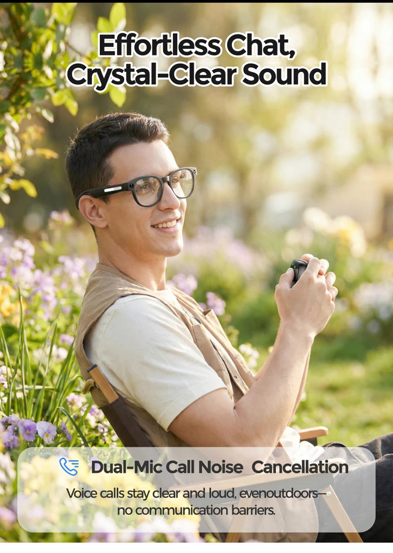 Gafas Inteligentes Lenovo con IA, Traductor Inteligente, Cámara HD de 8 MP, Grabación de Video en 4K, Bluetooth para Llamadas, Grabación de Voz, Reproducción de Música y Gafas de Sol Inteligentes 2026 Nuevas