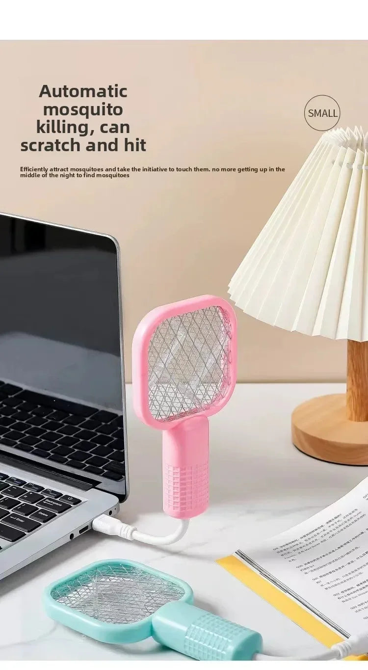 Mata Mosquitos Eléctrico USB con Luz Ultravioleta, Raqueta Matamoscas, Trampa Automática para Insectos para Interiores, Exteriores, Viajes, Camping y Control de Plagas