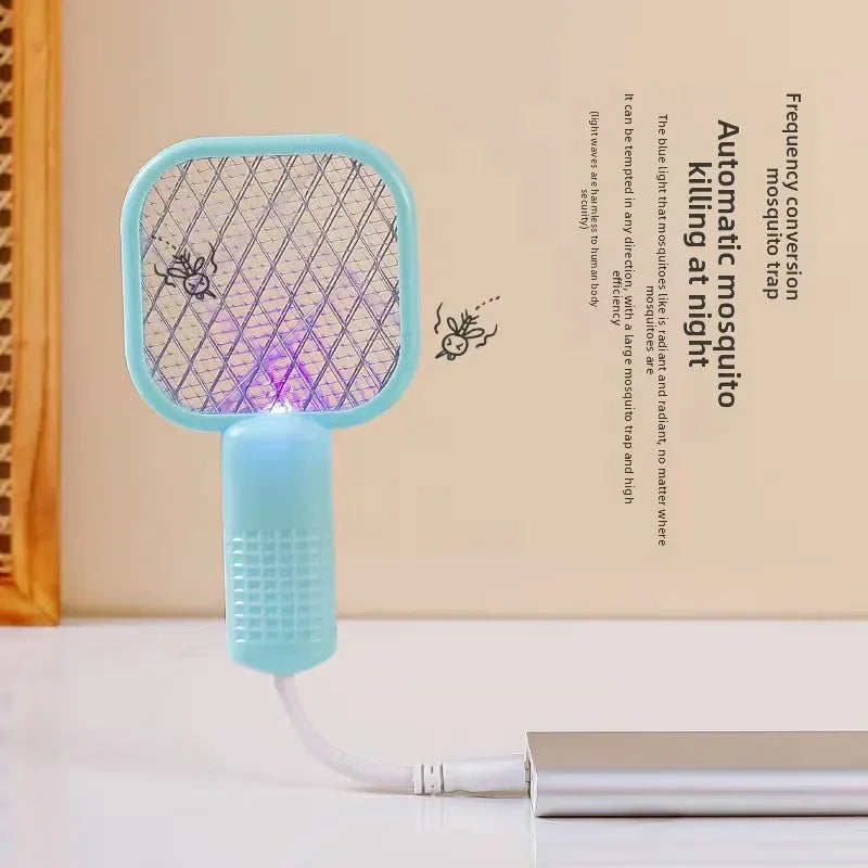 Mata Mosquitos Eléctrico USB con Luz Ultravioleta, Raqueta Matamoscas, Trampa Automática para Insectos para Interiores, Exteriores, Viajes, Camping y Control de Plagas