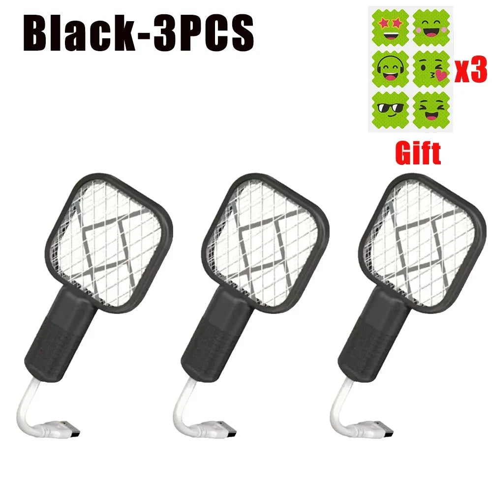 Mata Mosquitos Eléctrico USB con Luz Ultravioleta, Raqueta Matamoscas, Trampa Automática para Insectos para Interiores, Exteriores, Viajes, Camping y Control de Plagas