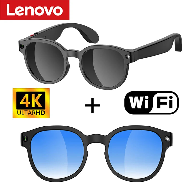 Gafas Inteligentes Lenovo con IA, Traductor Inteligente, Cámara HD de 8 MP, Grabación de Video en 4K, Bluetooth para Llamadas, Grabación de Voz, Reproducción de Música y Gafas de Sol Inteligentes 2026 Nuevas