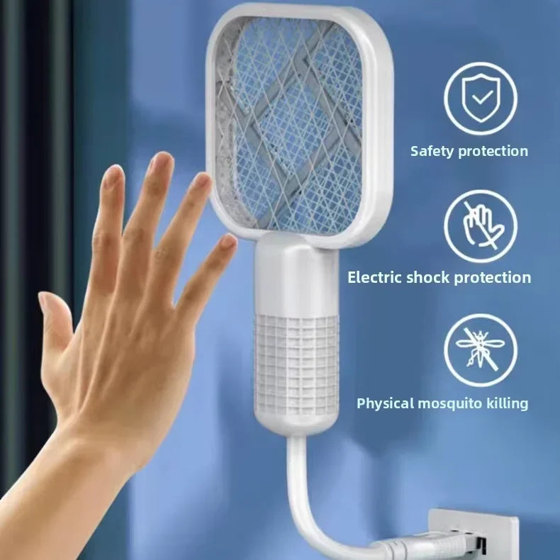 Mata Mosquitos Eléctrico USB con Luz Ultravioleta, Raqueta Matamoscas, Trampa Automática para Insectos para Interiores, Exteriores, Viajes, Camping y Control de Plagas