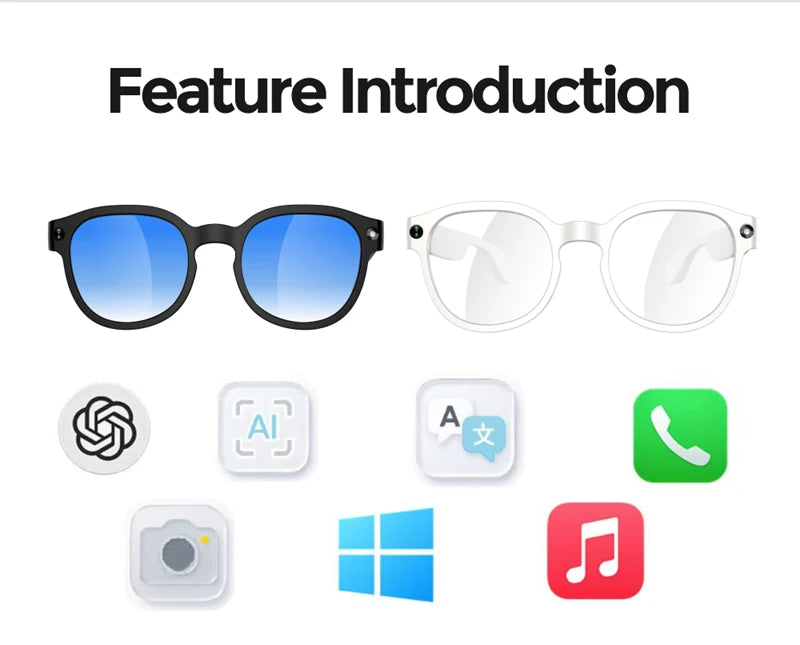Gafas Inteligentes Lenovo con IA, Traductor Inteligente, Cámara HD de 8 MP, Grabación de Video en 4K, Bluetooth para Llamadas, Grabación de Voz, Reproducción de Música y Gafas de Sol Inteligentes 2026 Nuevas