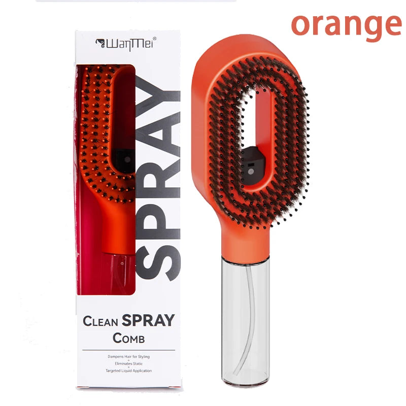 Cepillo para el Cabello 2 en 1 con Pulverizador, Peine Desenredante con Masaje para el Cuero Cabelludo, Rociador de Agua Antiestático, Herramienta para Peinar y Alisar el Cabello para el Hogar y Viajes