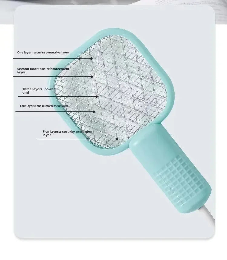 Mata Mosquitos Eléctrico USB con Luz Ultravioleta, Raqueta Matamoscas, Trampa Automática para Insectos para Interiores, Exteriores, Viajes, Camping y Control de Plagas