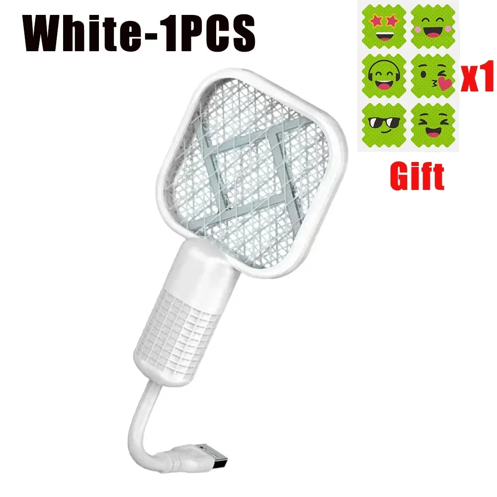 Mata Mosquitos Eléctrico USB con Luz Ultravioleta, Raqueta Matamoscas, Trampa Automática para Insectos para Interiores, Exteriores, Viajes, Camping y Control de Plagas