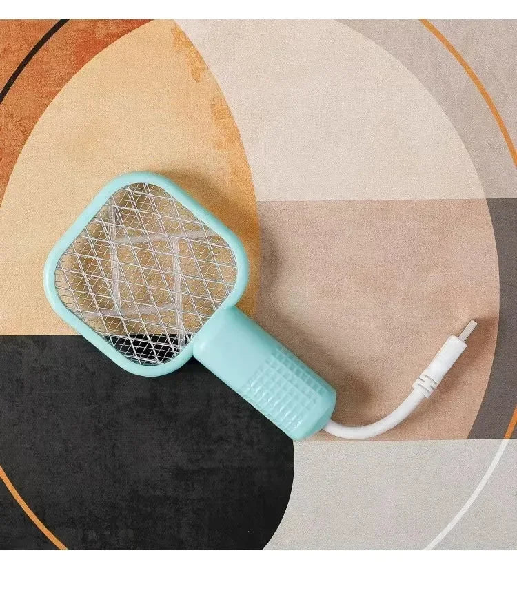 Mata Mosquitos Eléctrico USB con Luz Ultravioleta, Raqueta Matamoscas, Trampa Automática para Insectos para Interiores, Exteriores, Viajes, Camping y Control de Plagas